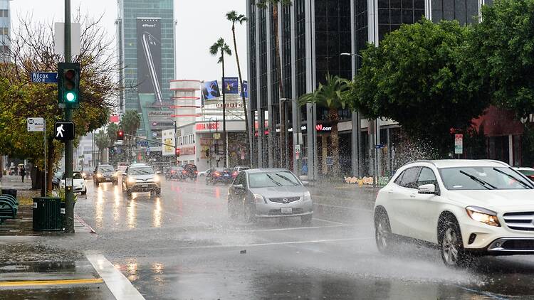 Heavy rain in Hollywood, CA Heavy rain in Hollywood, CA