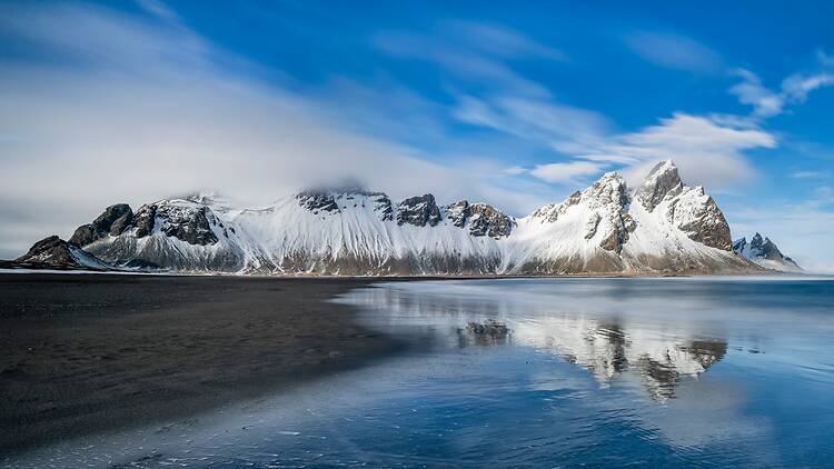 Stokksnes Beach, Vatnajokull National Park, Iceland Stokksnes Beach, Vatnajokull National Park, Iceland