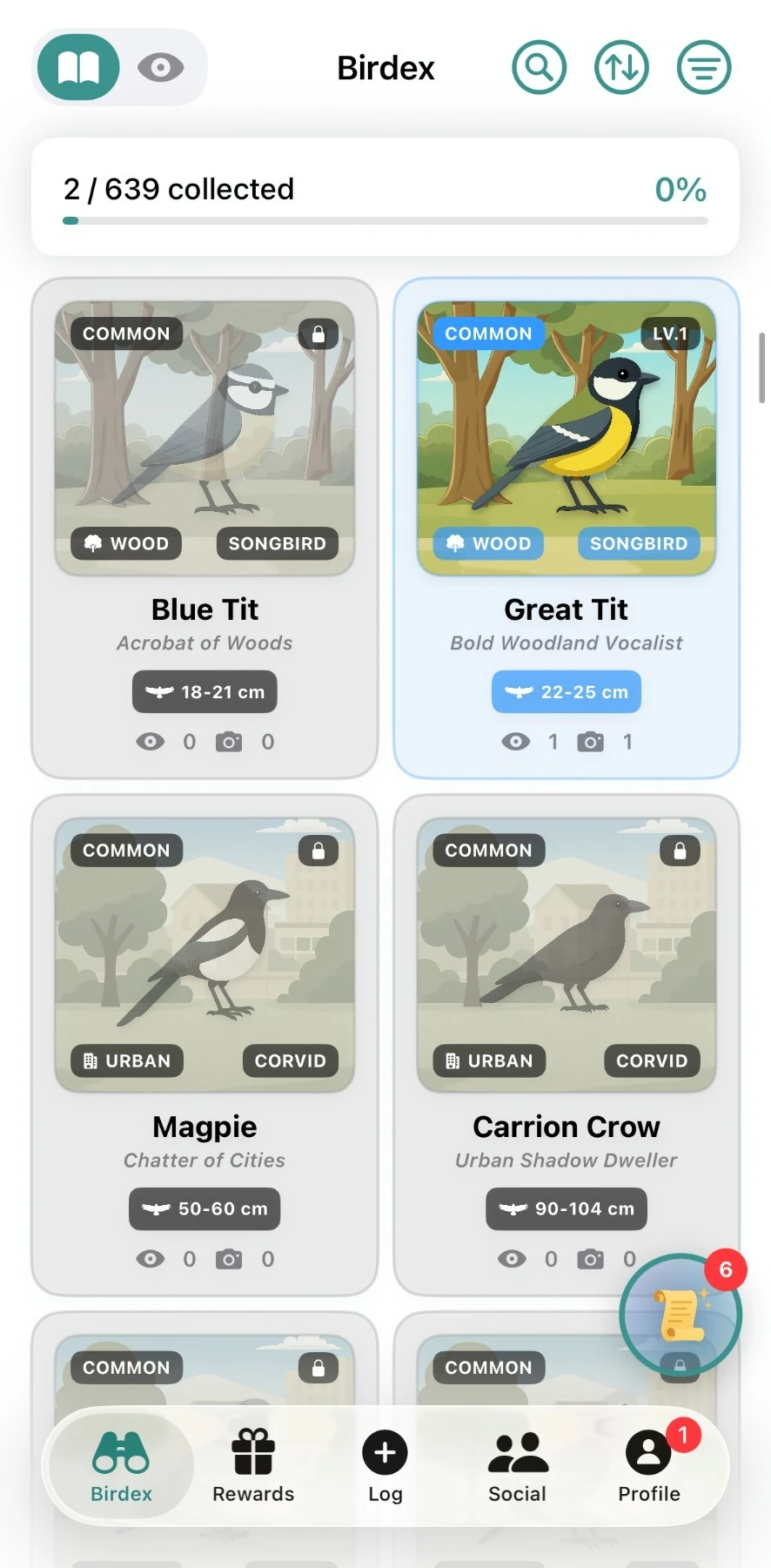 BirdEx app interface