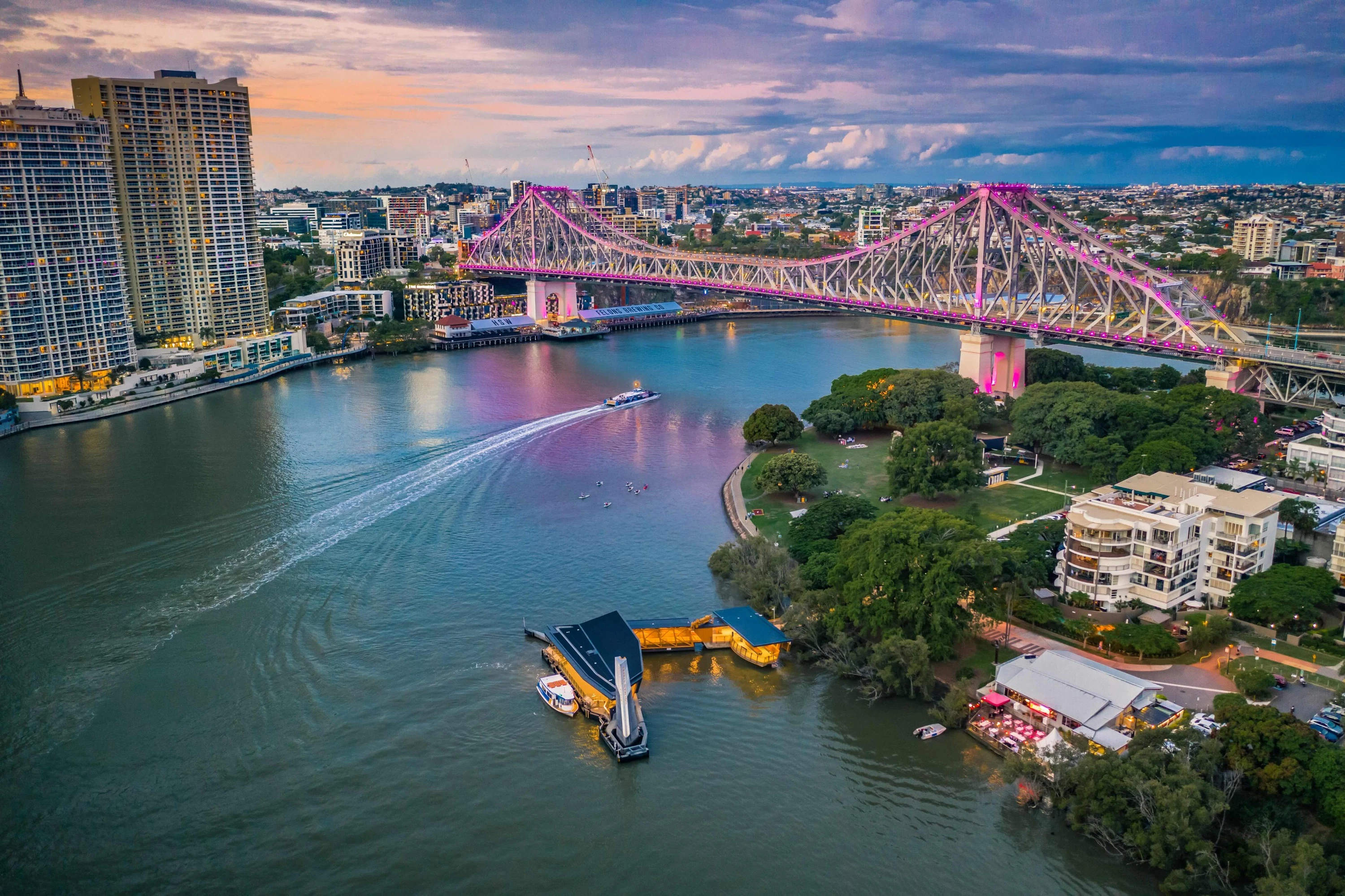 Story Bridge over water
