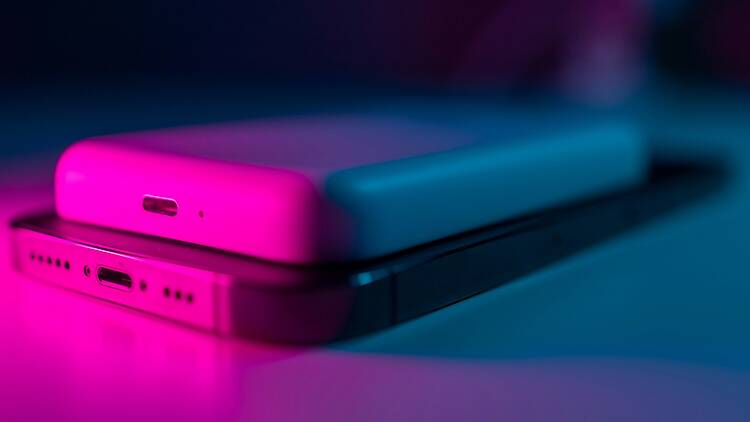 Power bank with mobile phone