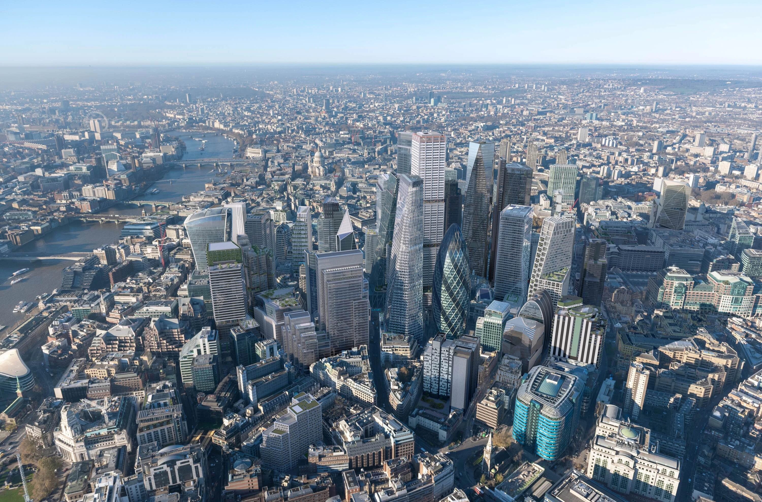 CGI render of City of London cluster in 2032
