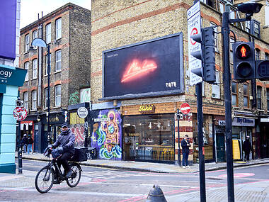 Iconic Tracey Emin artworks are being shown on billboards around London Iconic Tracey Emin artworks are being shown on billboards around London