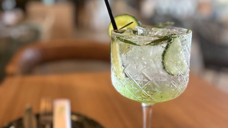 Cucumber and rosemary drink from Cowfish restaurant 