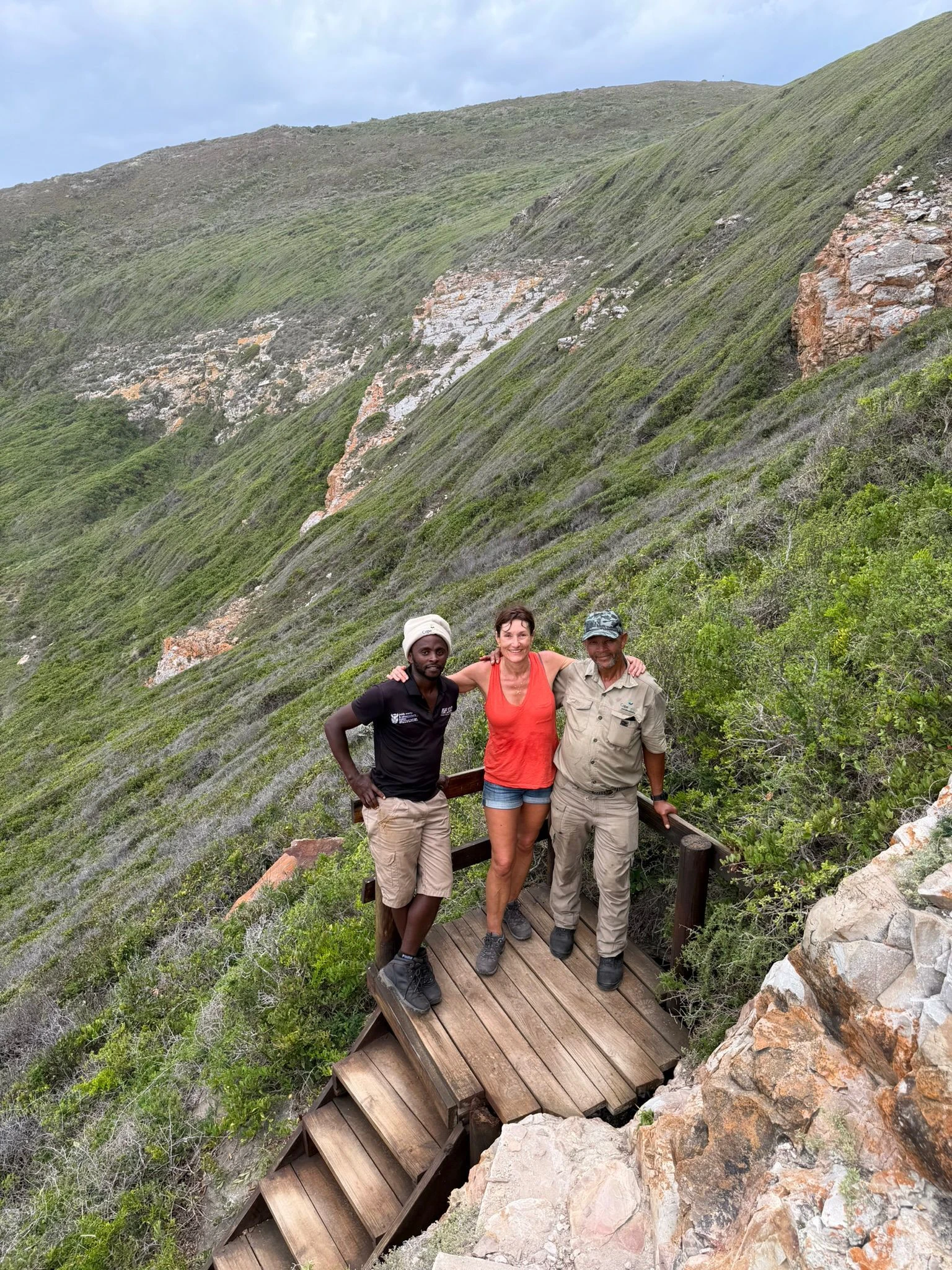 UK tourist Rosalind Innes being assisted by CapeNature staff.
