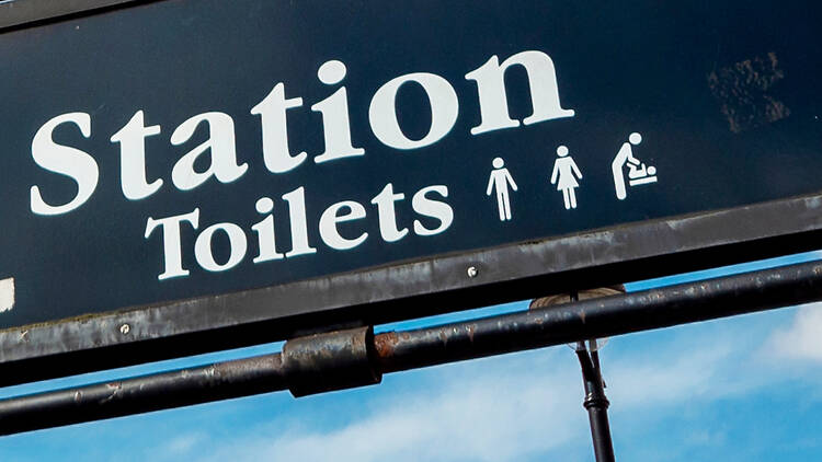 Westminster station with toilets, London