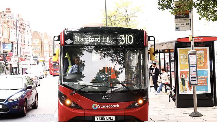 310 bus in north London 310 bus in north London