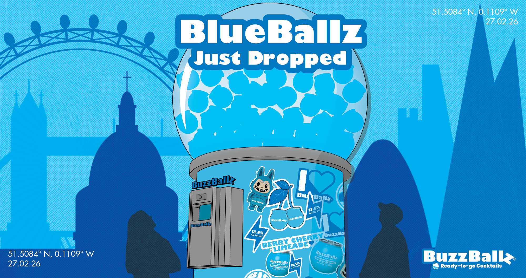 BuzzBallz BlueBallz London pop-up