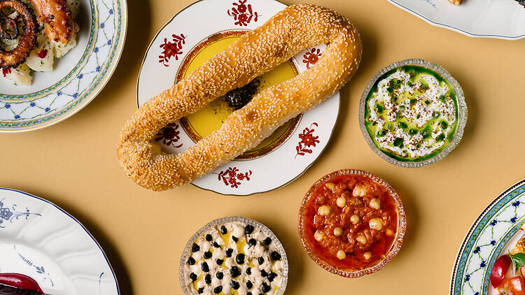 Or'esh Jerusalem bagel and dips