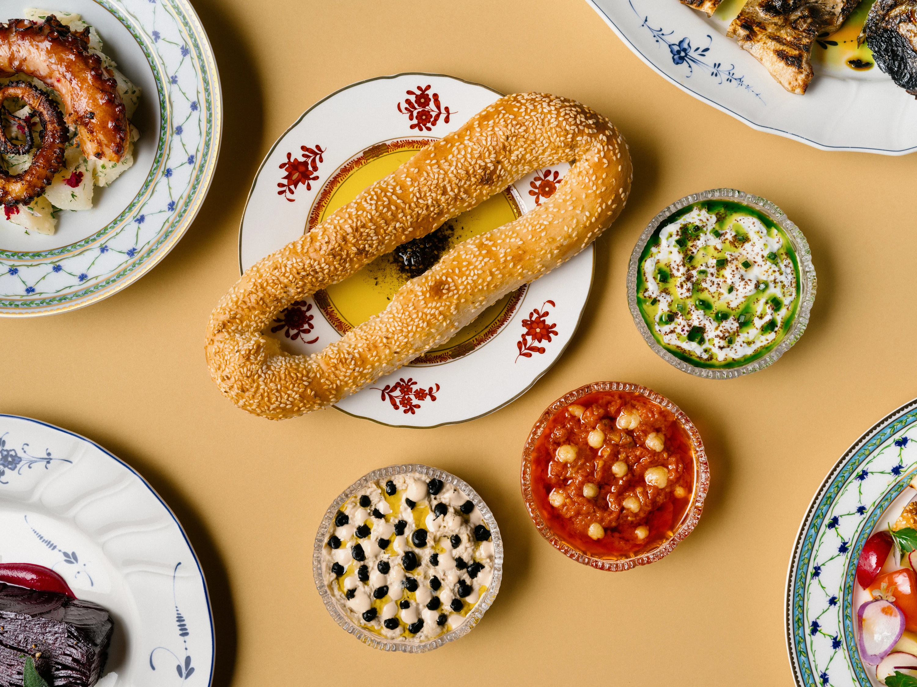 Or'esh Jerusalem bagel and dips