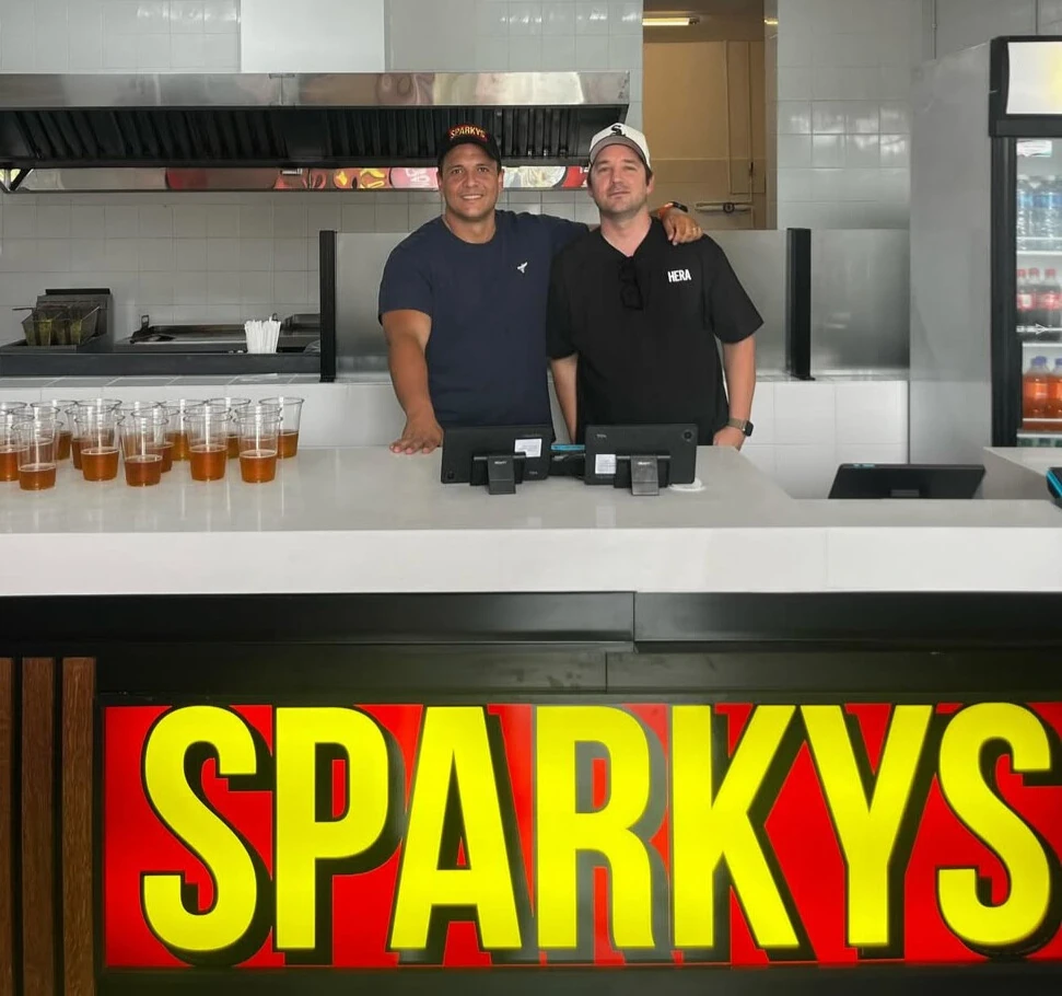 Co-founders of Sparkys, Michael Sparkes and Nicholas McWilliams 