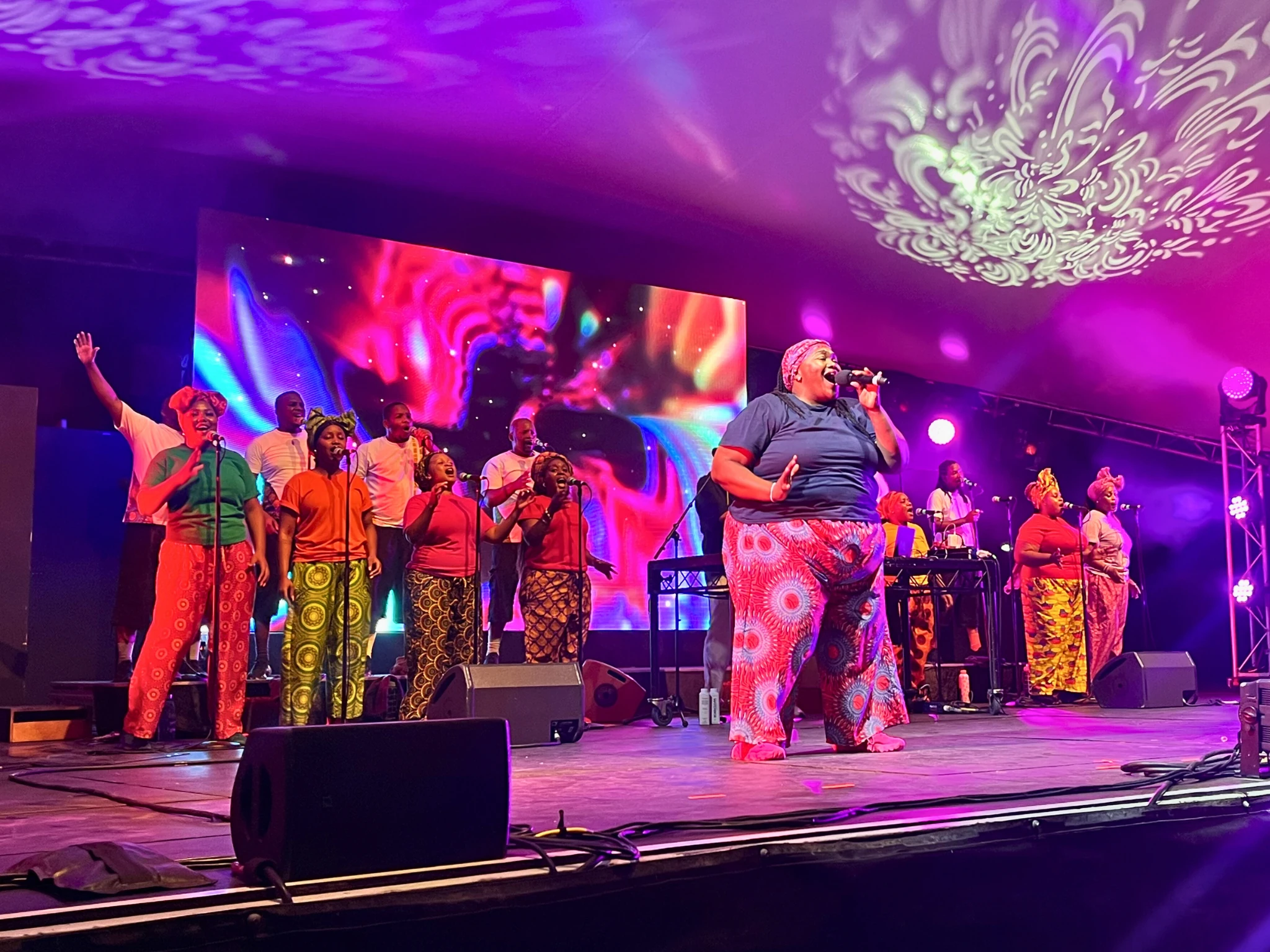 Choir on stage with DJ