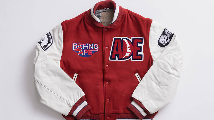A Bathing Ape red varsity jacket 