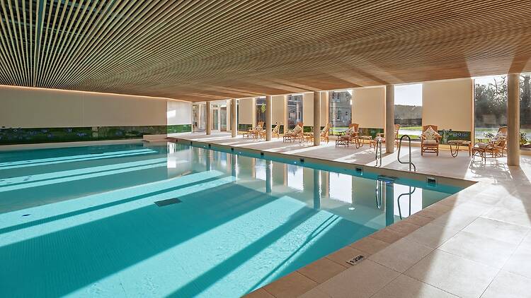 The indoor pool at The Coach House Spa at Beaverbrook