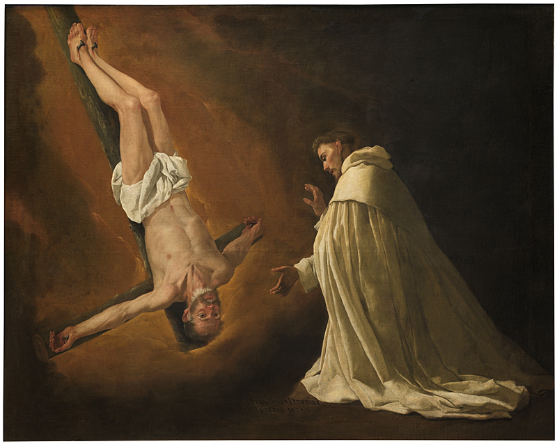 Zurbaran painting of Christ upside down