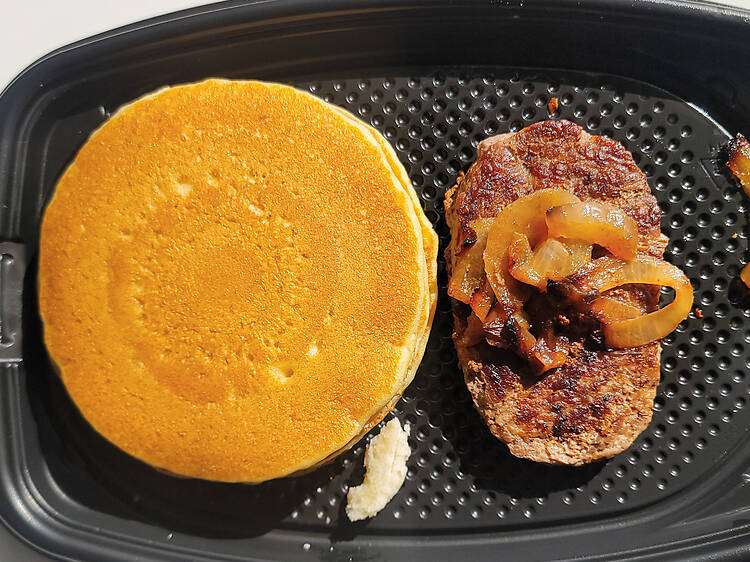 Big Breakfast with Steak and Hotcakes