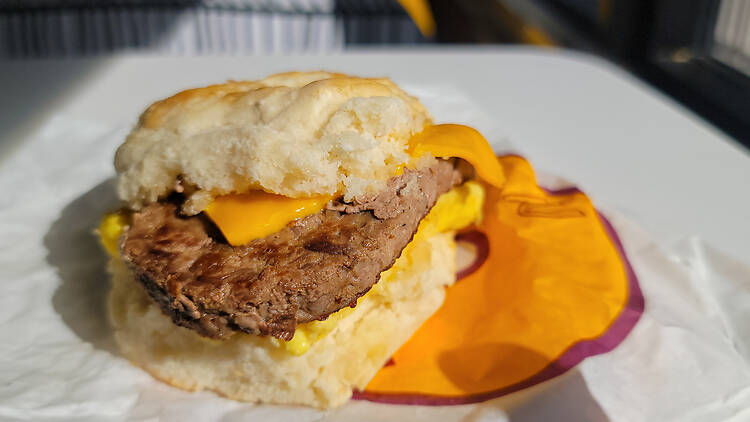 Steak, Egg & Cheese Biscuit Breakfast Sandwich