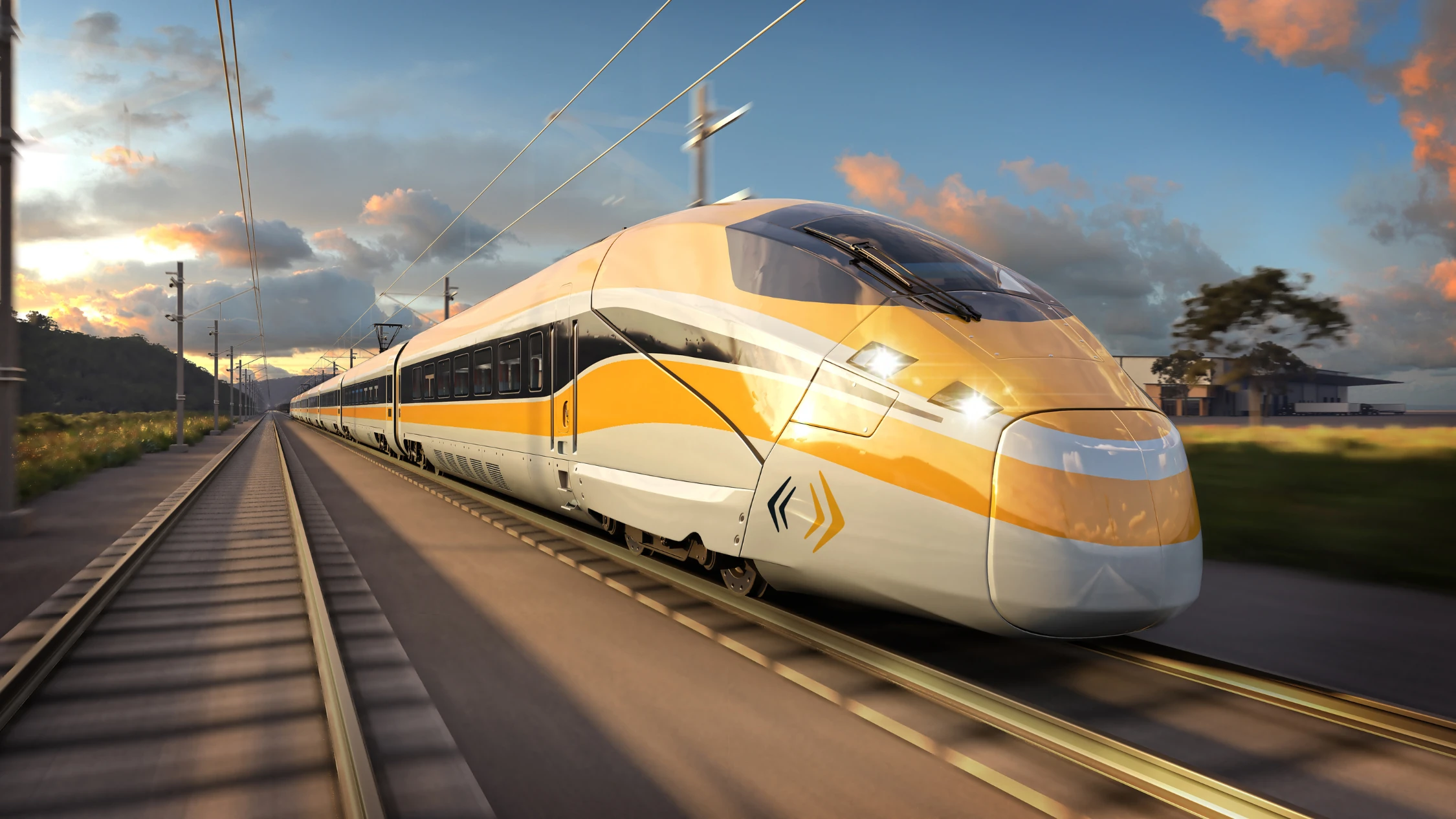 high speed rail render