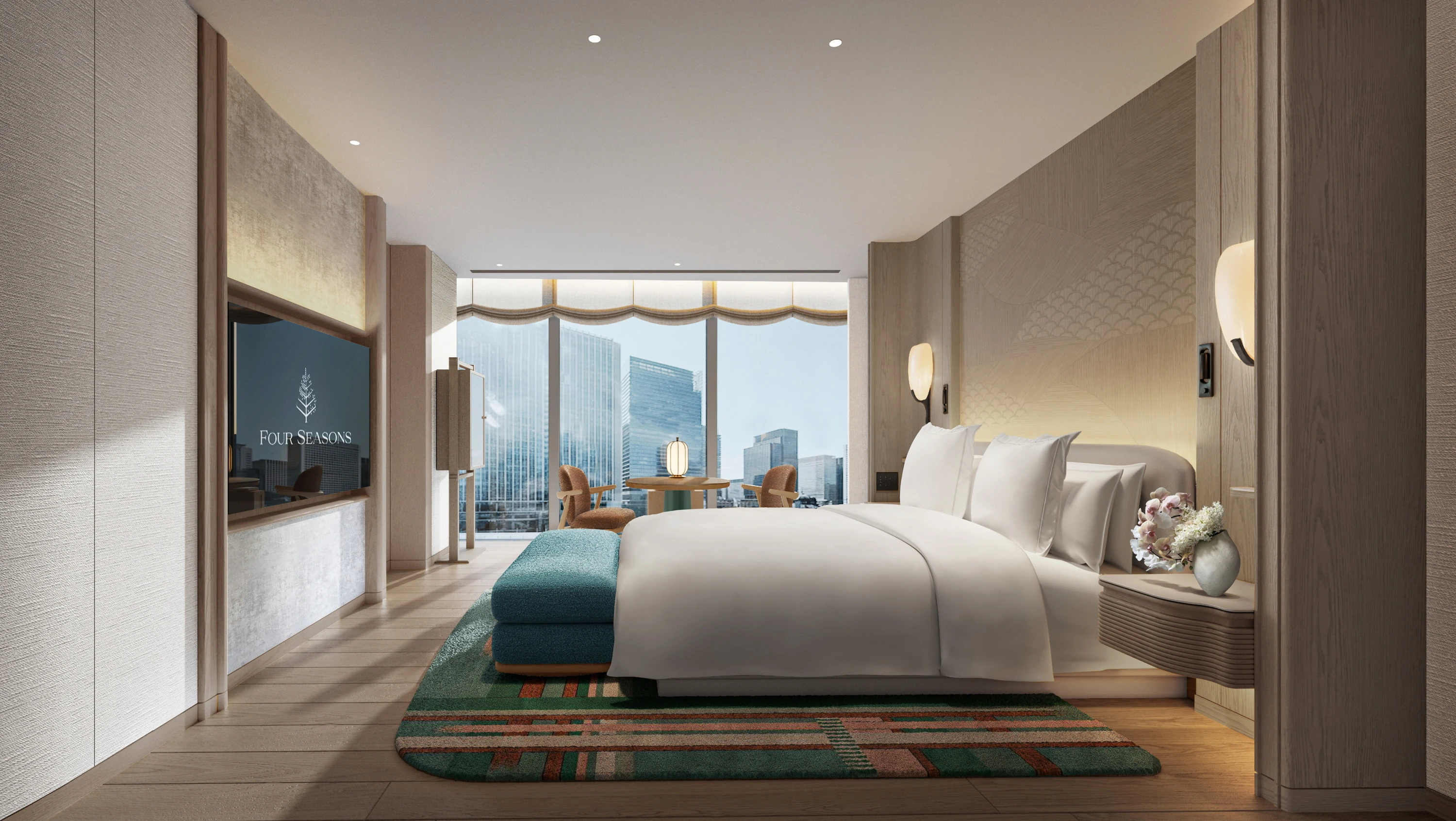 Four Seasons Hotel guest bedroom