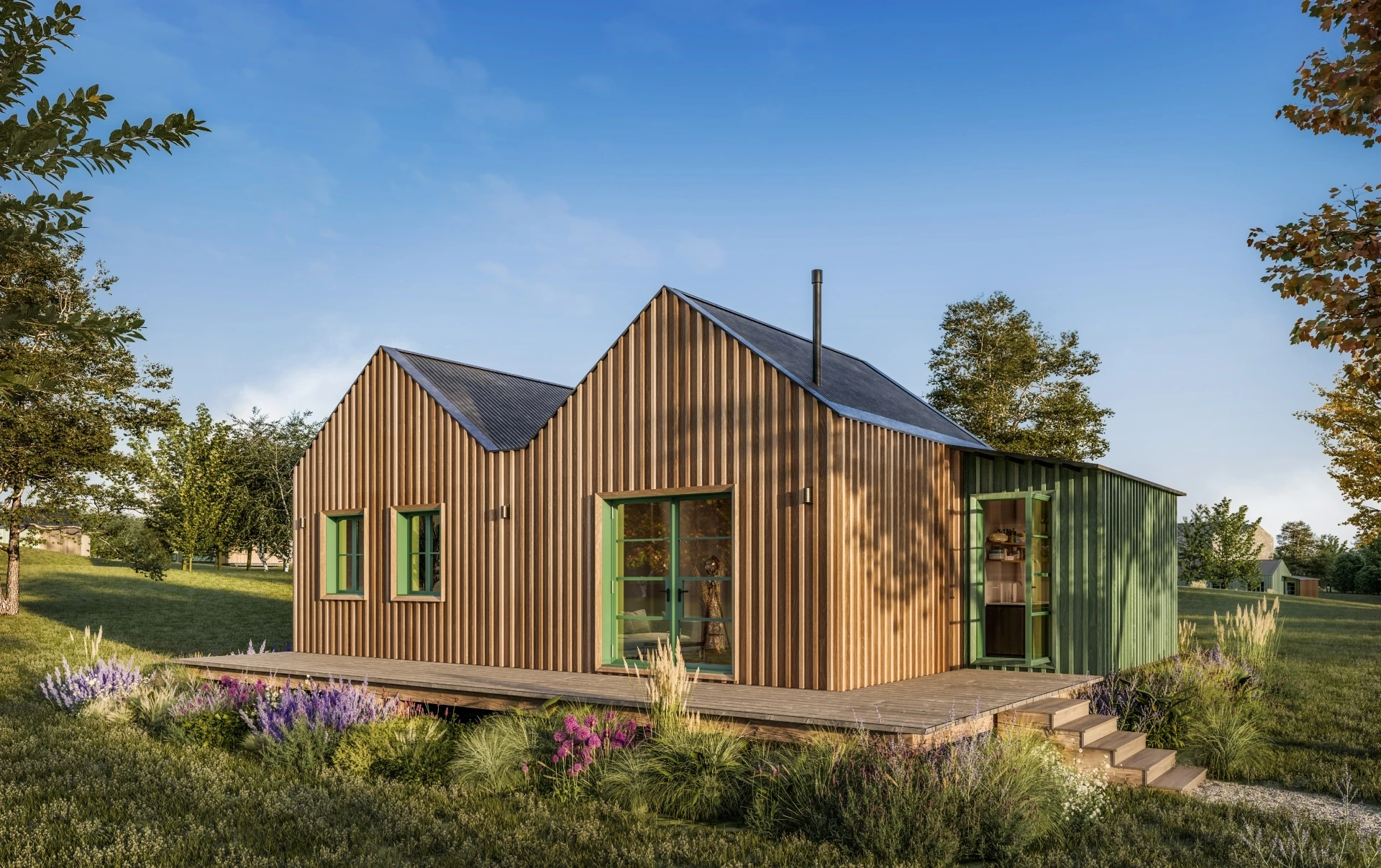 Render of cabin at Cab&uuml; in the Cotswolds