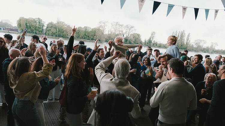 Fulham Pier fan zone Fulham Pier fan zone