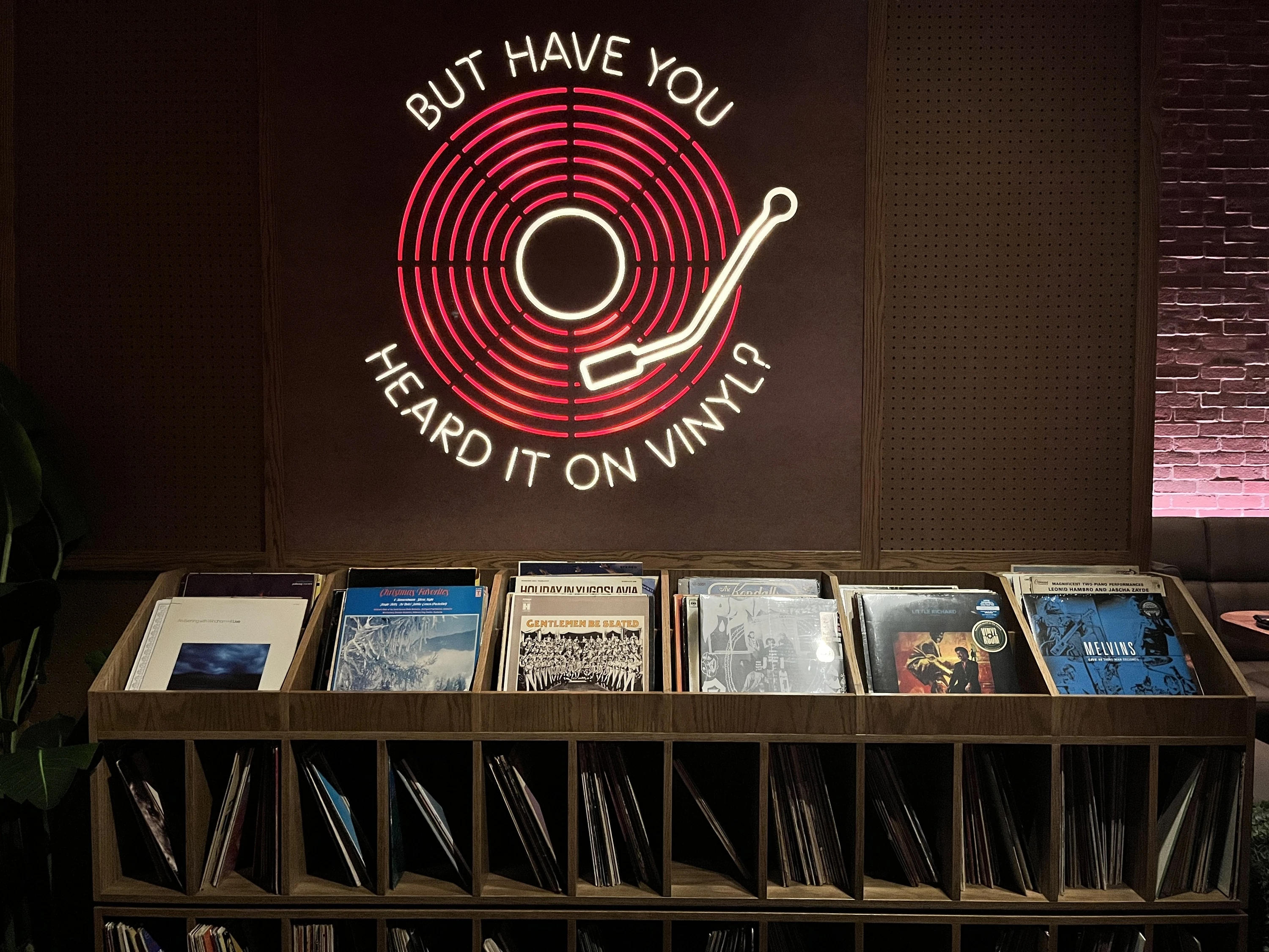 A shelf of records at the Vinyl Room.