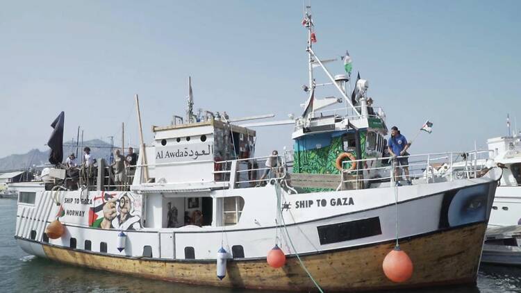 Watch Palestinian solidarity unfold on fishing boat at Al Awda screening