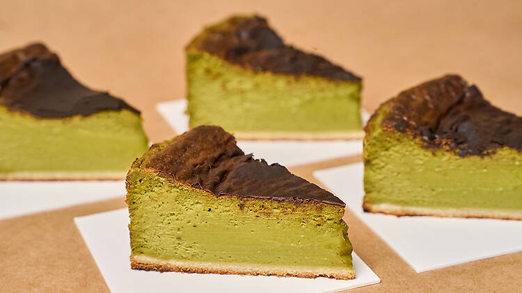 matcha basque cheesecake
