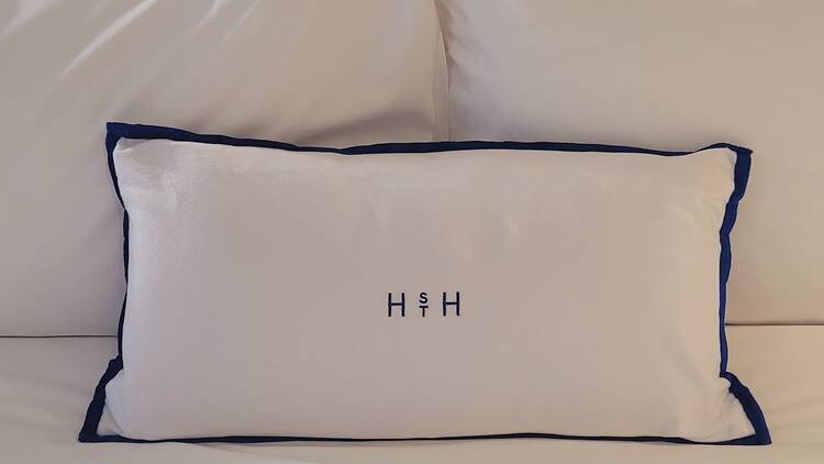 A pillow with embroidery