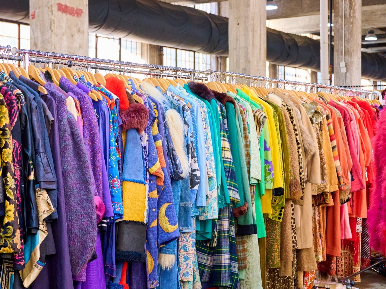 Clothing rail at A Current Affair vintage market