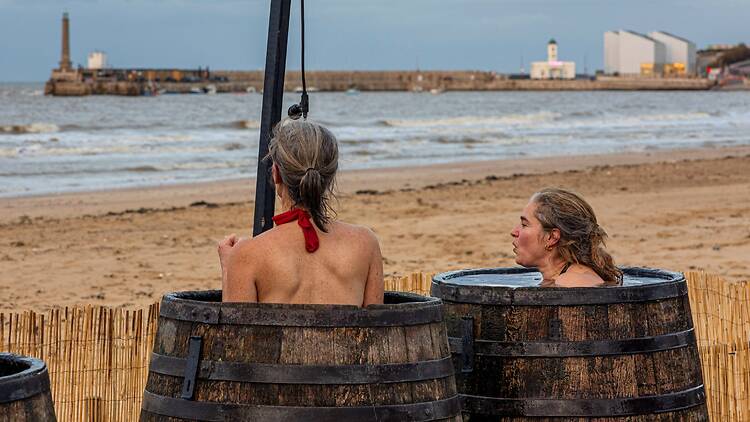 Watch the sunset from Sea Scrub Sauna