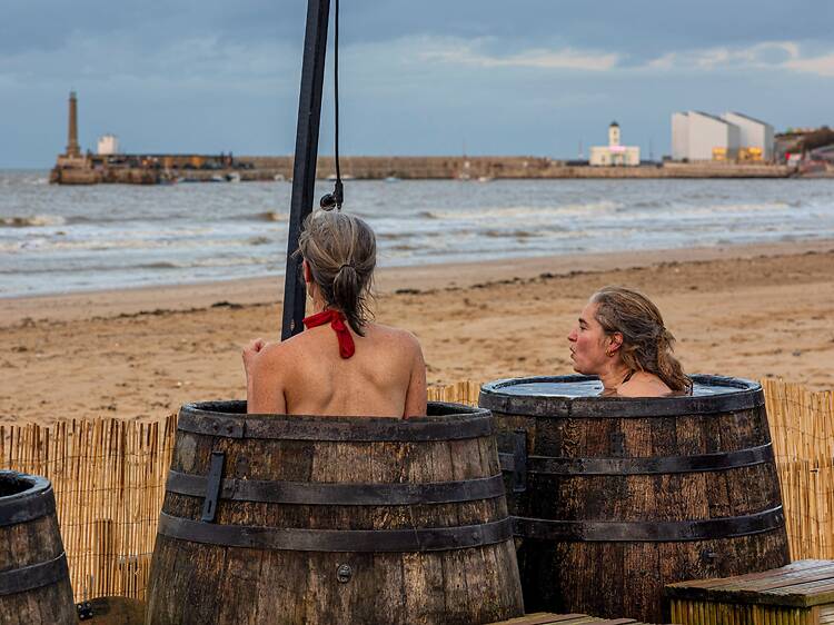 Watch the sunset from Sea Scrub Sauna
