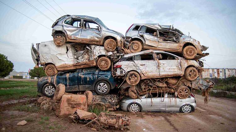 Cotxes destrossats per la Dana