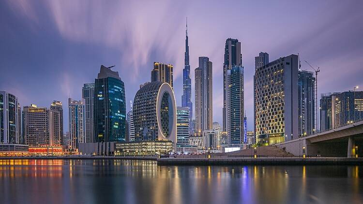 Dubai skyline at night