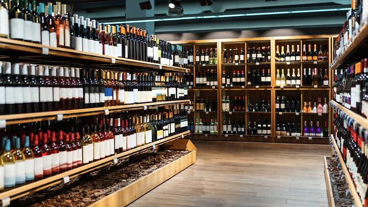 Inside of a liquor store