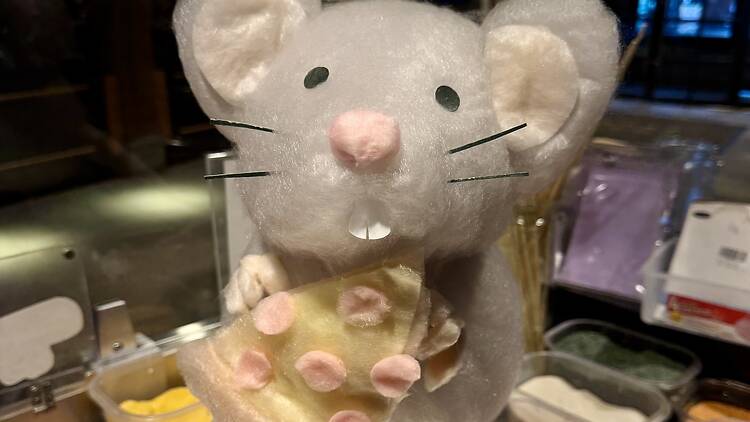 A rat made of cotton candy
