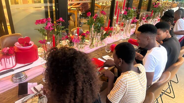 Youngsters dining at the first love on a plate event held at The Old Oak in Johannesburg in 2025 