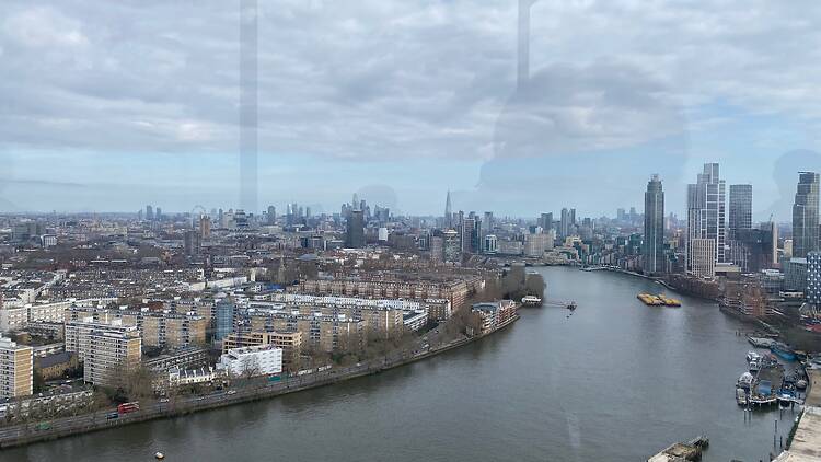 View of the Thames from the Battersea chimney lift 