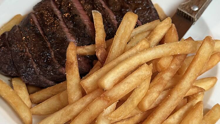 Steak and chips at The Dry Dock