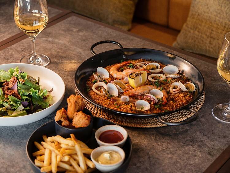 The on-site restaurant celebrates the island's natural ingredients