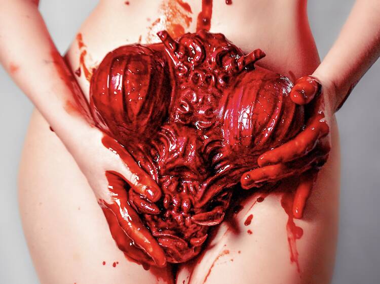 Touch interactive closeness at Anastasia Maslova and Damian Black's Veils and Vertebrae exhibition