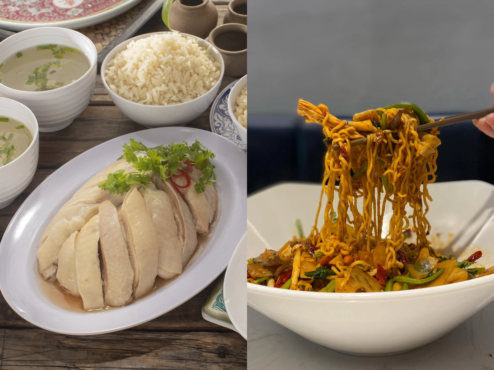 Jew Kit Hainanese Chicken Rice, Green on Earth Vegetarian Caf&eacute; 