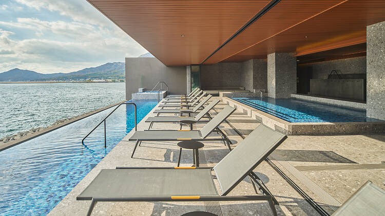 It’s home to Shodoshima's first authentic thermal spa – and a stunning infinity pool