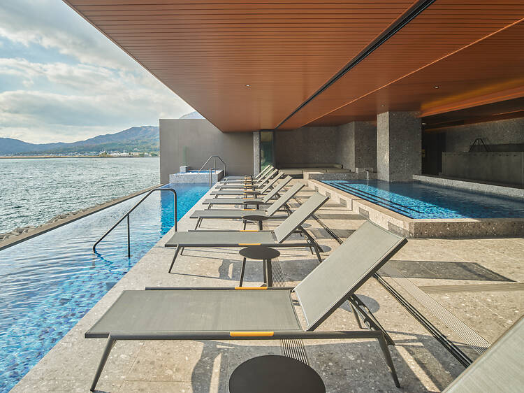 It’s home to Shodoshima's first authentic thermal spa – and a stunning infinity pool