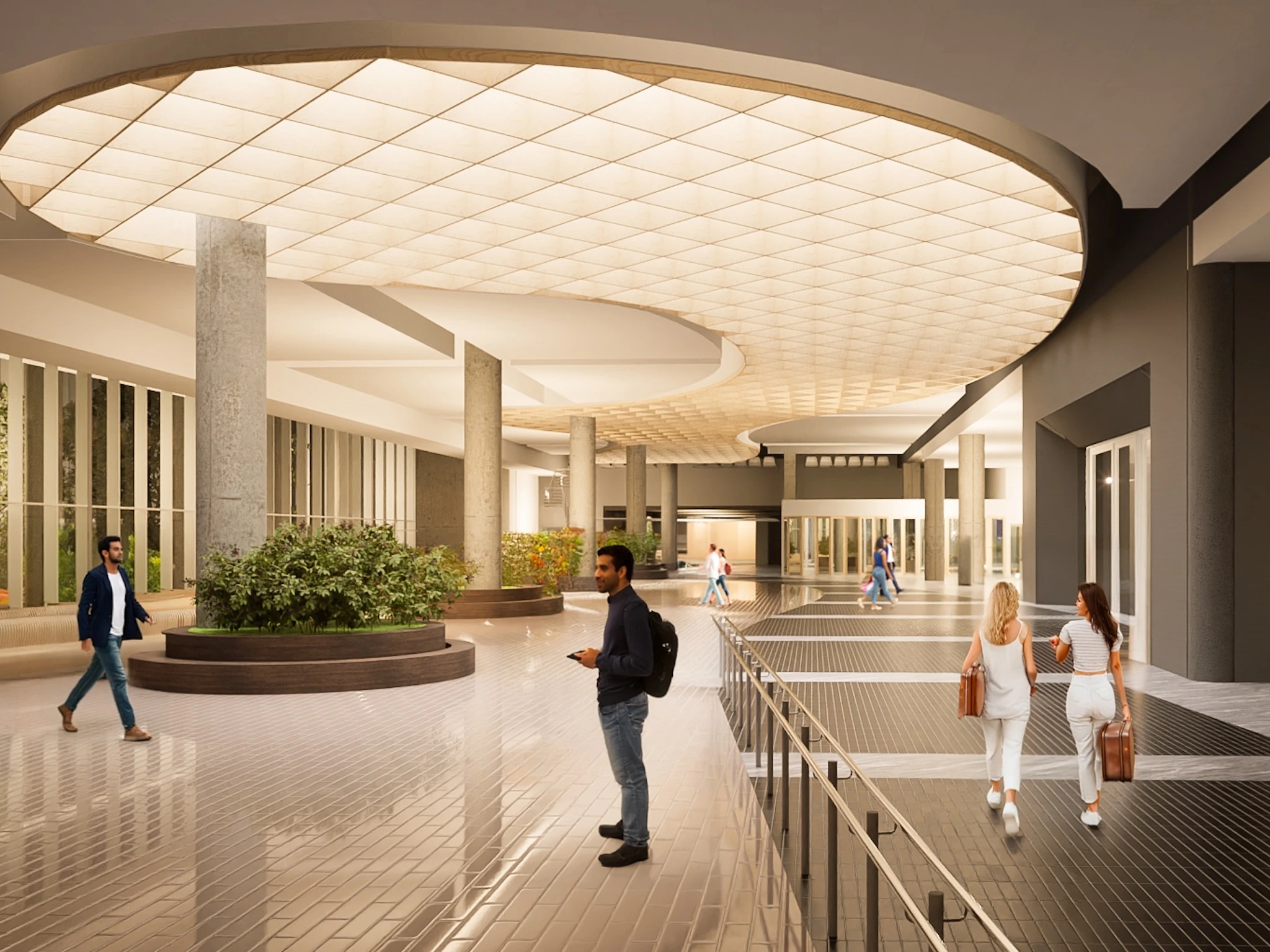 Artist's impression of new Domestic Arrivals greeter area