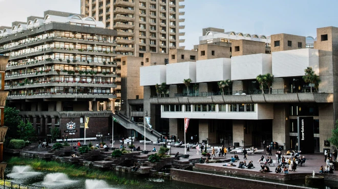 The exterior of the Barbican Centre