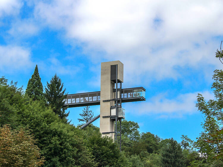 Ride the great, glass Pfaffenthal Elevator