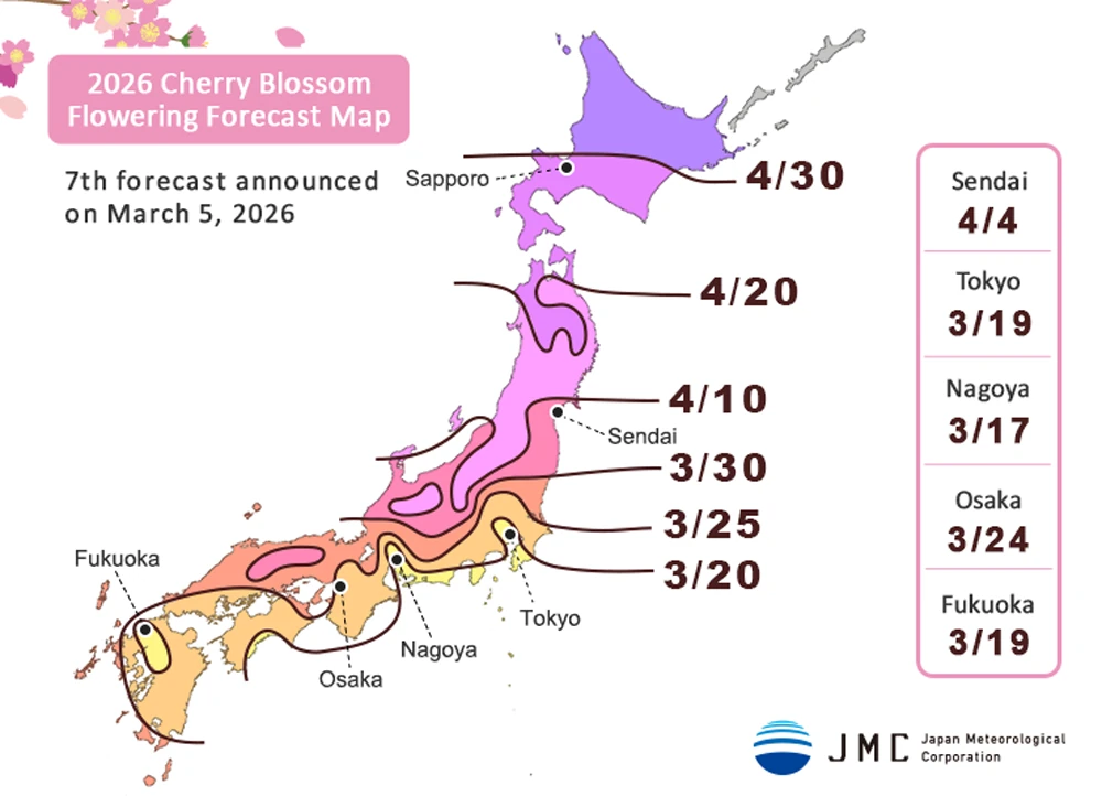 Sakura forecast 2026
