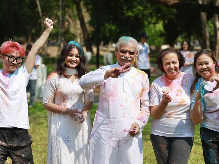 Throw colours in the air at Chiang Mai’s Holi Festival celebration Throw colours in the air at Chiang Mai’s Holi Festival celebration
