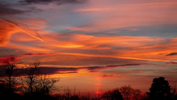 Saharan dust in the sky above the UK